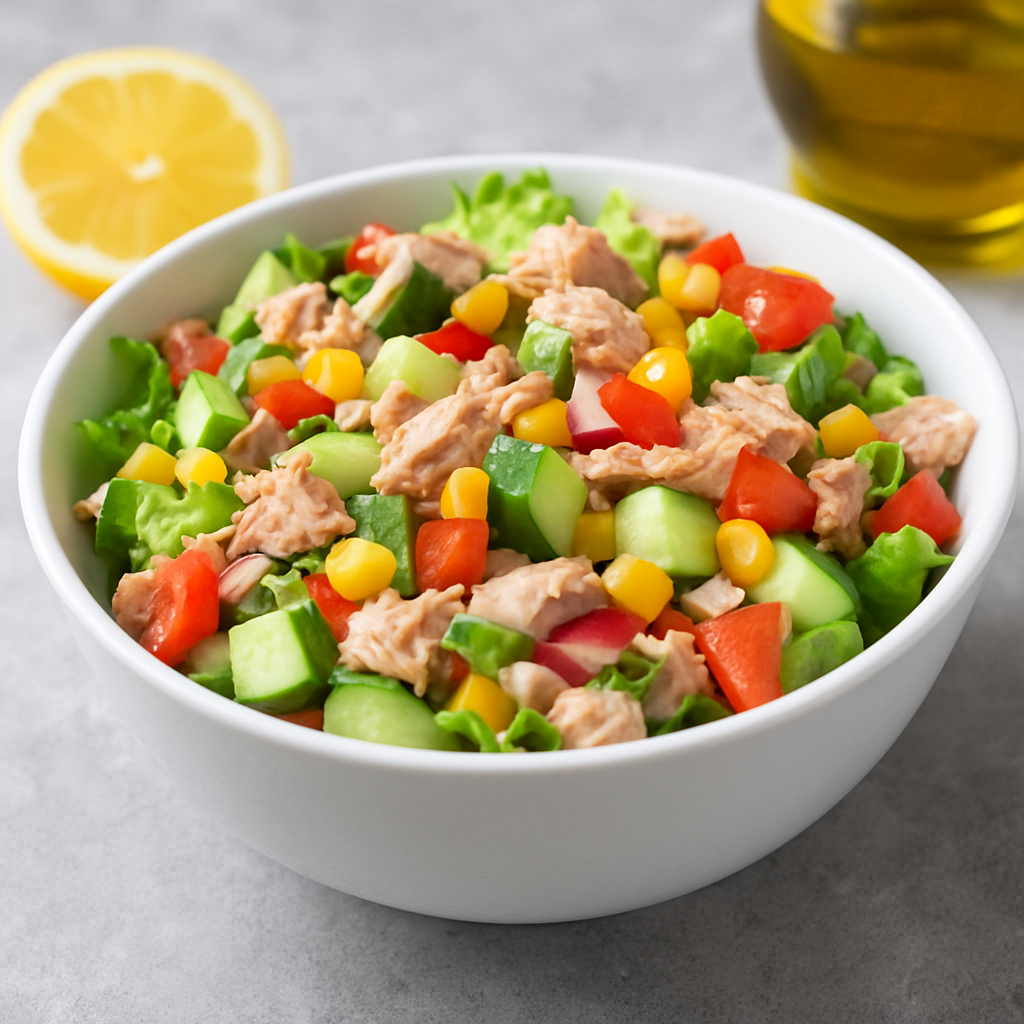 سلطة التونة بالخضار للرجيم وجبة خفيفة وصحية ومشبعة