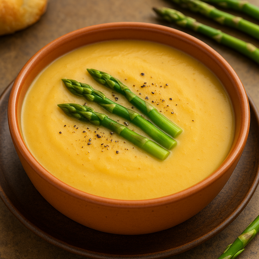 شوربة الهليون بالبطاطس وصفة كريمية لذيذة وصحية