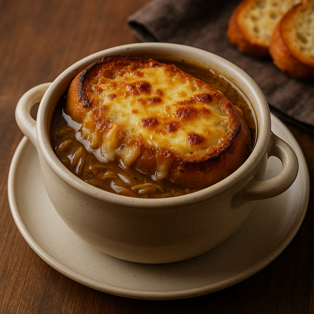 شوربة البصل بالجبن – وصفة فرنسية شهية بخطوات سهلة