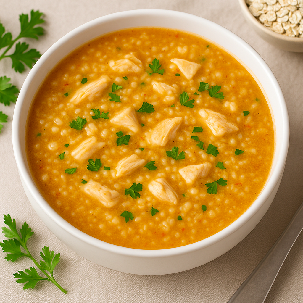 شوربة كويكر بالدجاج وصفة مغذية وسريعة التحضير