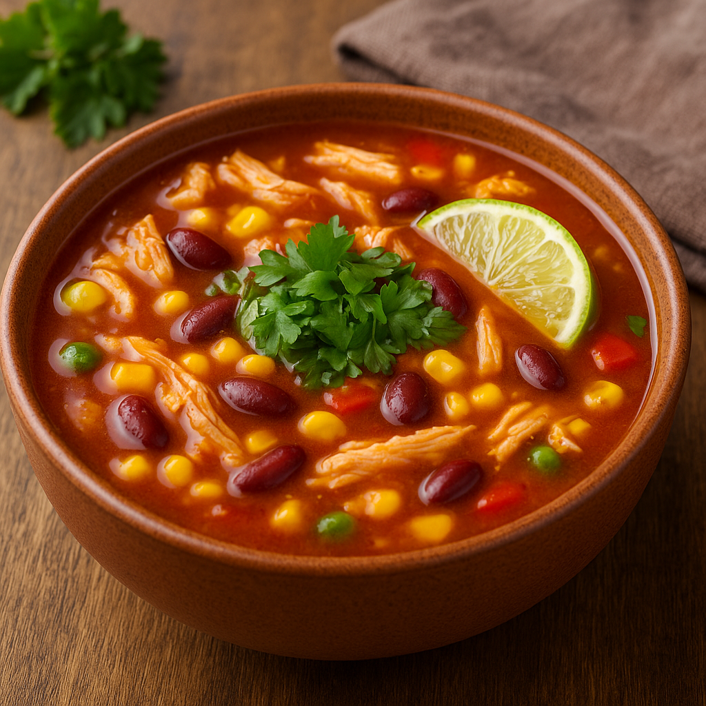 شوربة الدجاج المكسيكية نكهة حارة ولذيذة بأسلوب مختلف